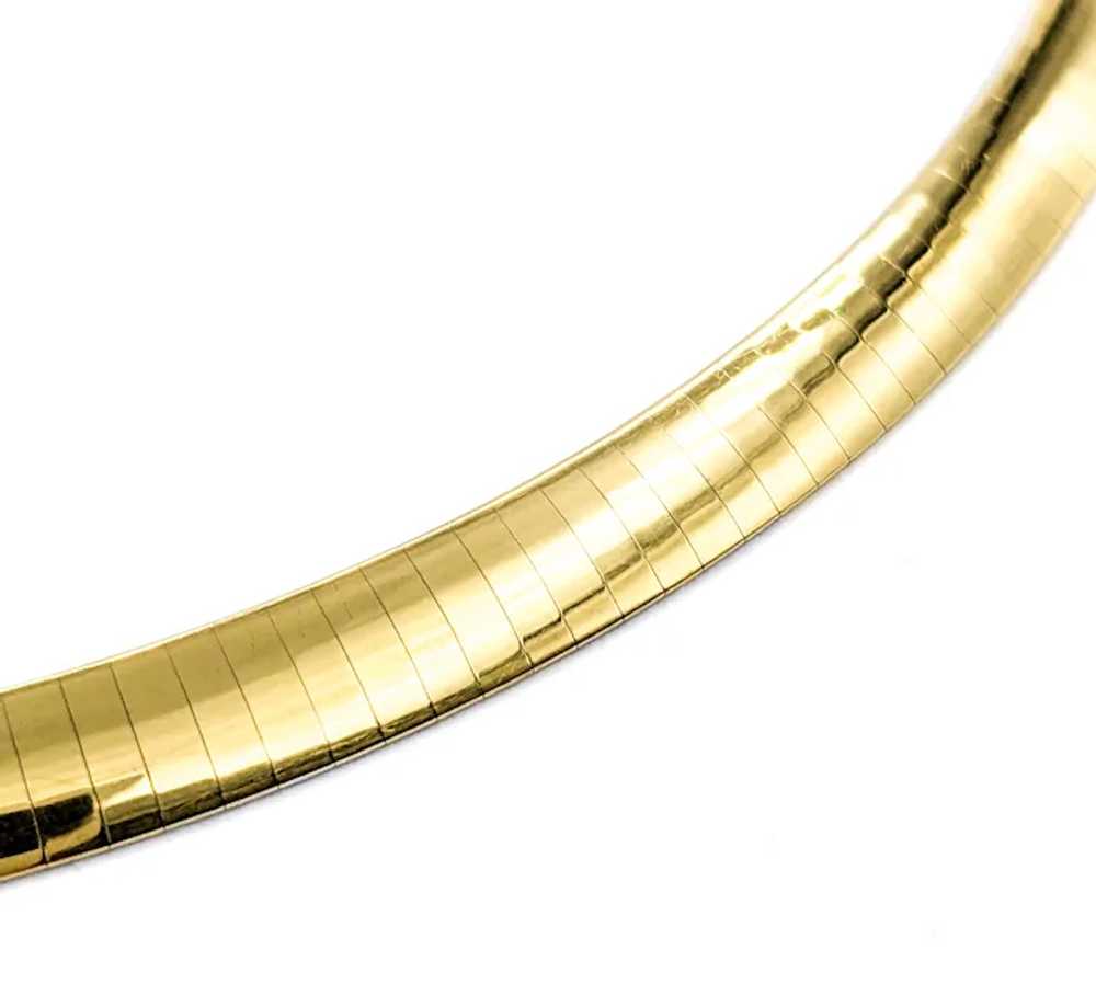 Reversible Two Tone 6mm Omega Necklace in 14k Gold - image 6