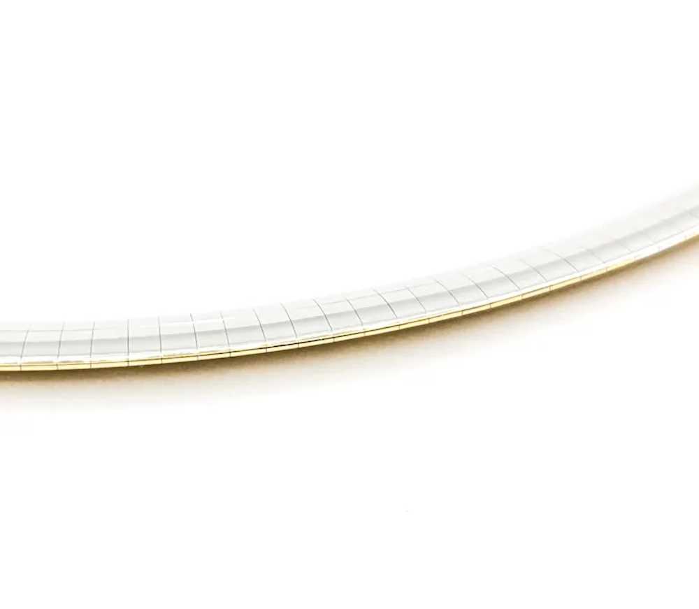 Reversible Two Tone 6mm Omega Necklace in 14k Gold - image 7