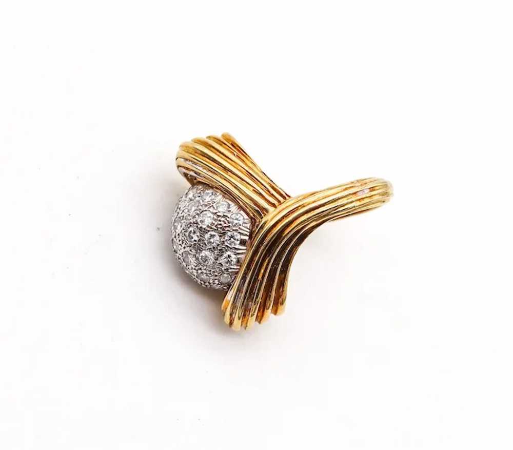 MODERNIST 1970 Cocktail Ring In 18Kt Gold With 1.… - image 4