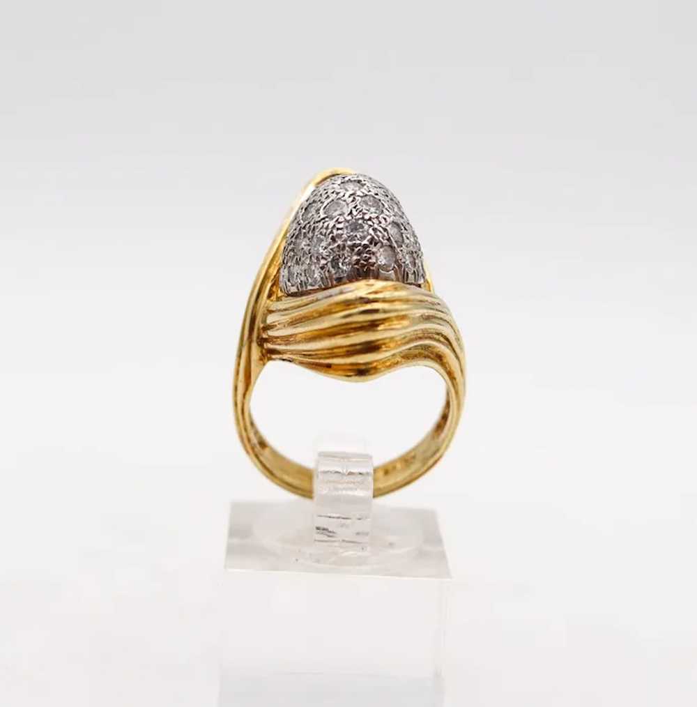 MODERNIST 1970 Cocktail Ring In 18Kt Gold With 1.… - image 6