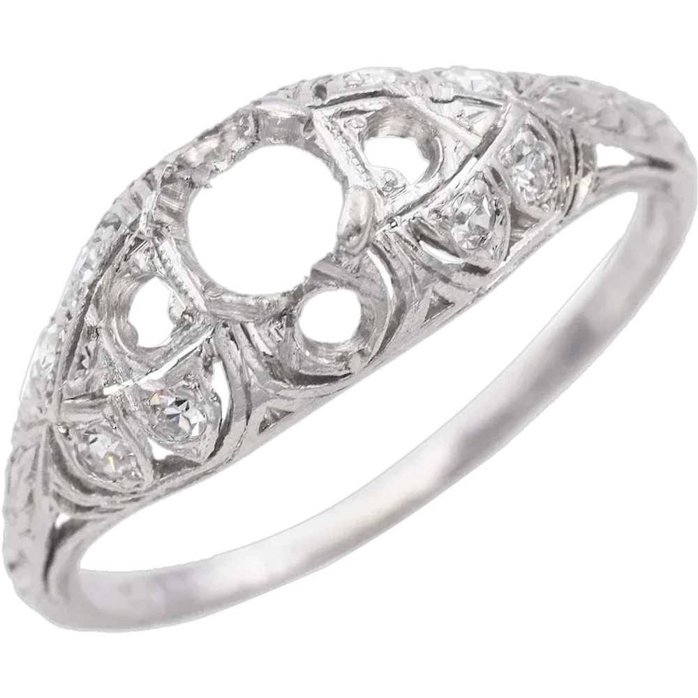 Antique Art Deco Shreve & Co Platinum Diamond Sem… - image 1