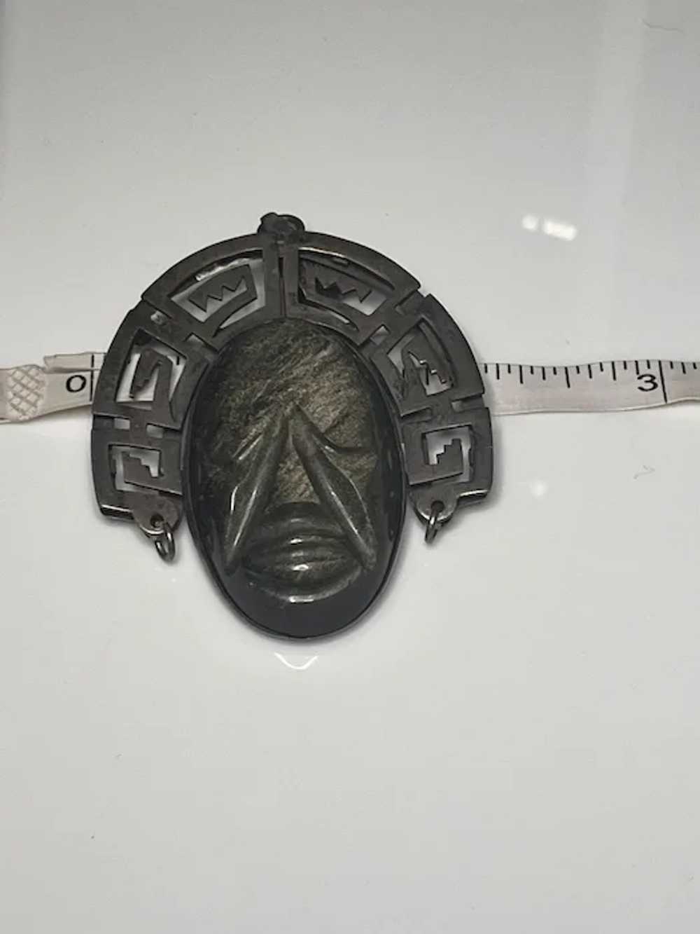 Vintage TAXCO 925 Sterling Silver and Carved Ston… - image 5