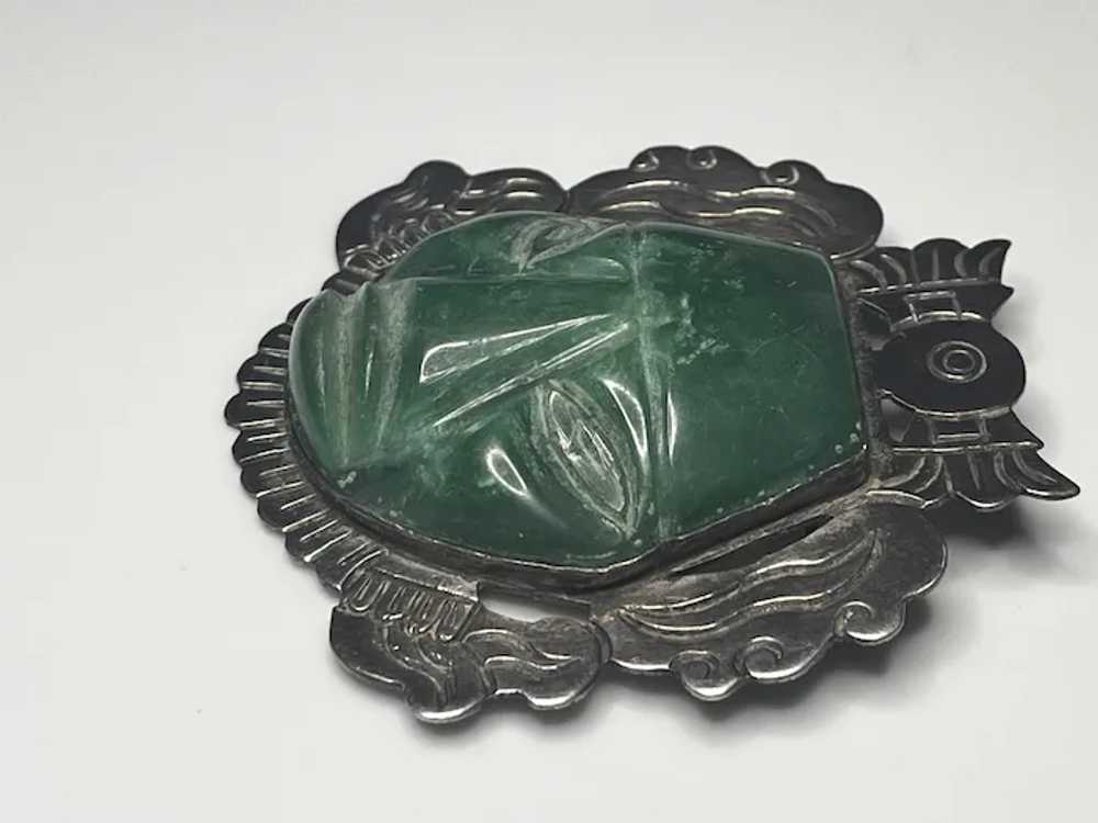 Large Vintage TAXCO 980 Sterling Silver and Carve… - image 2