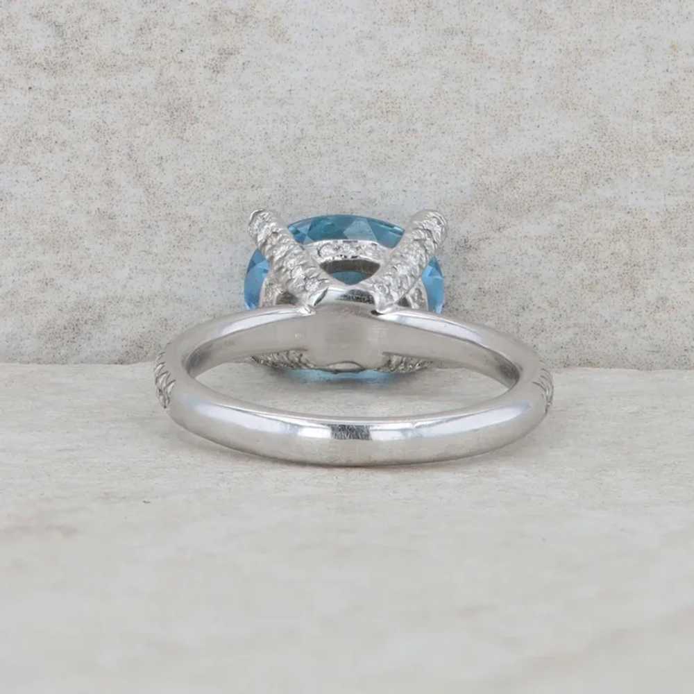 18k White Gold East to West Aquamarine and Diamon… - image 3