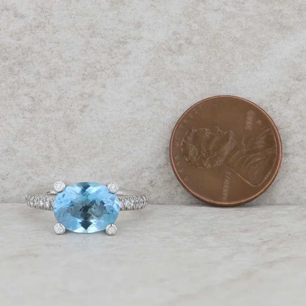 18k White Gold East to West Aquamarine and Diamon… - image 6