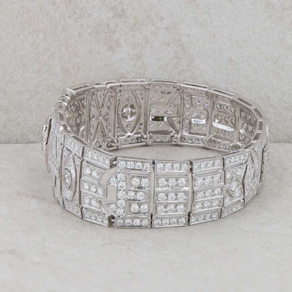 18k White Gold Diamond and Ruby Art Deco Bracelet - image 2