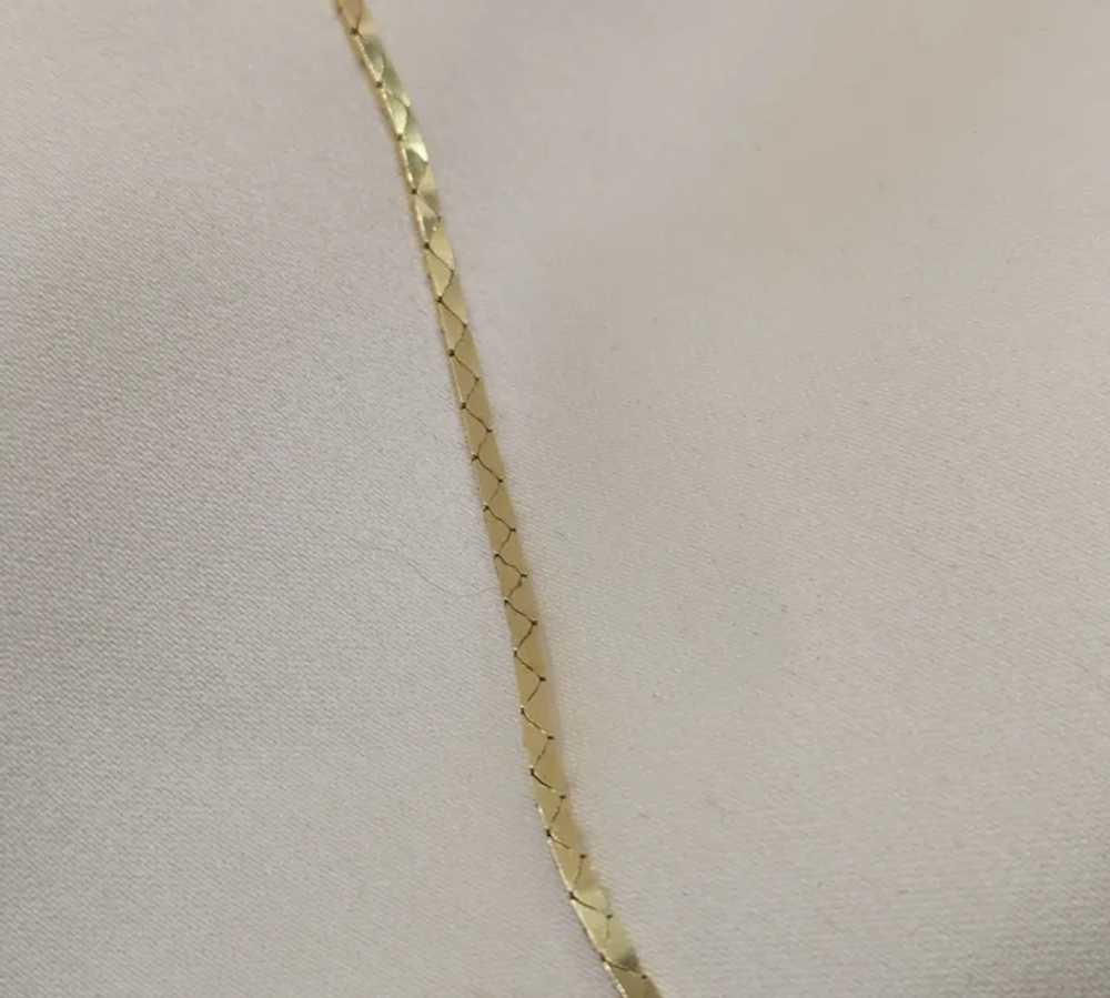 vintage 1980s 14k Gold Cobra link Diamond necklace - image 5