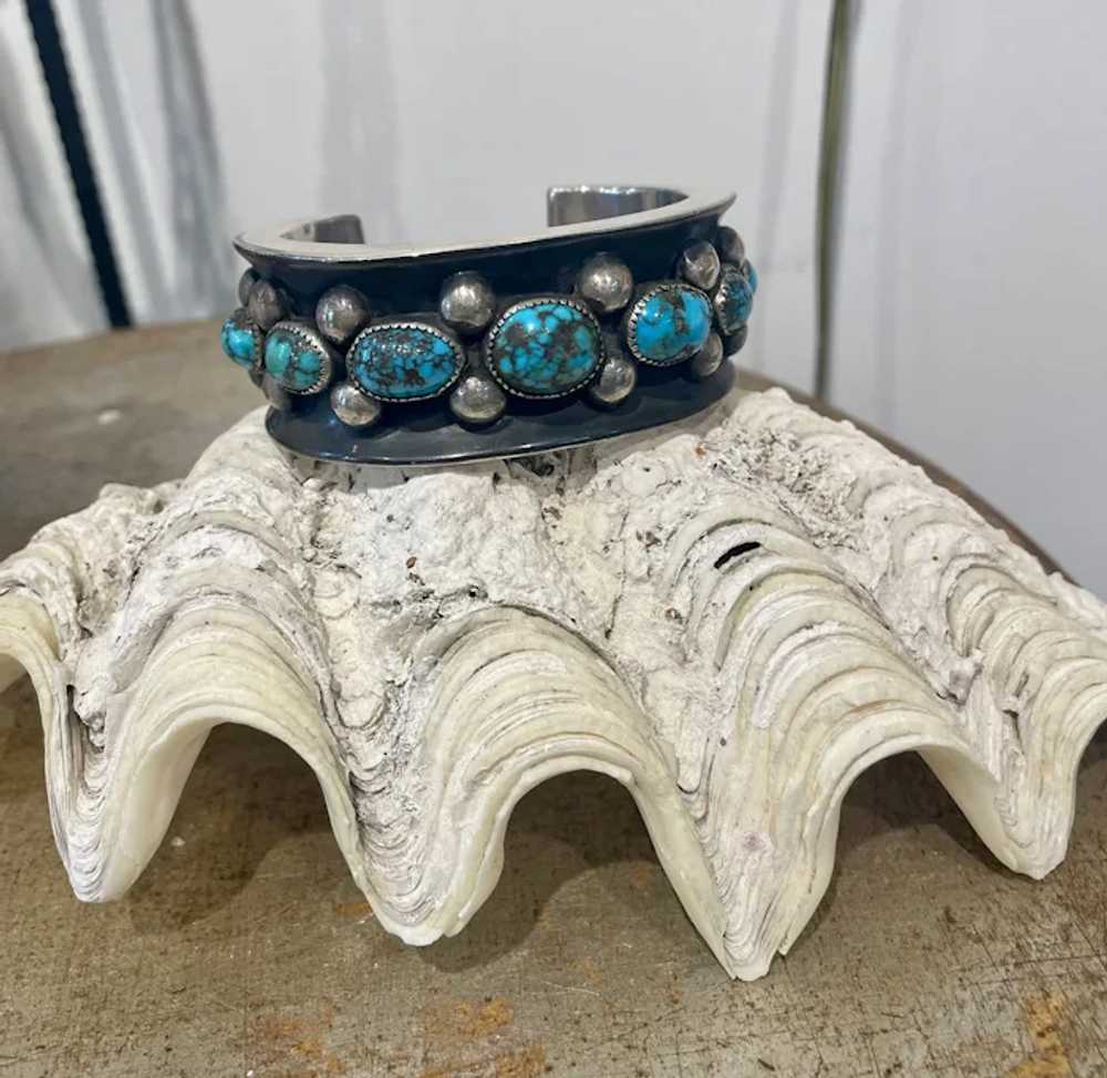 Stunning Frank Patania Sr. Turquoise Cuff Bracelet - image 2