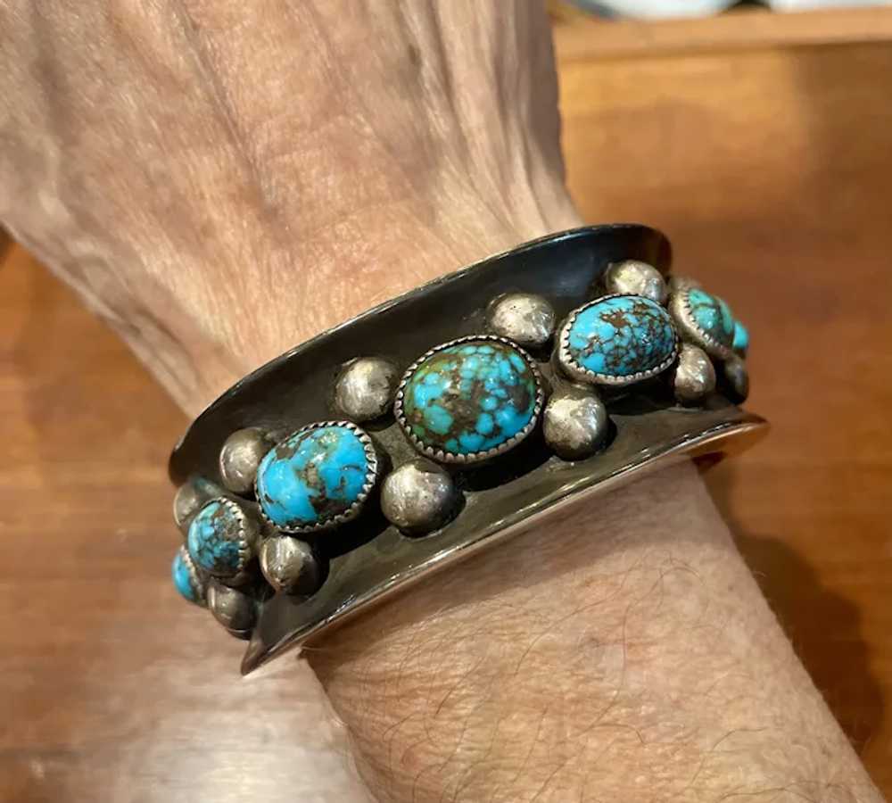 Stunning Frank Patania Sr. Turquoise Cuff Bracelet - image 6