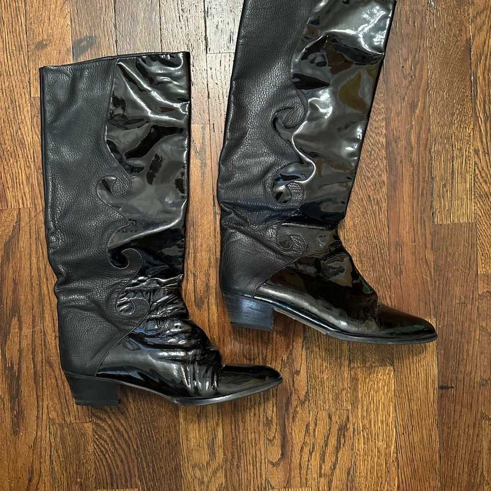 Vintage Knee High Black Boots - image 1