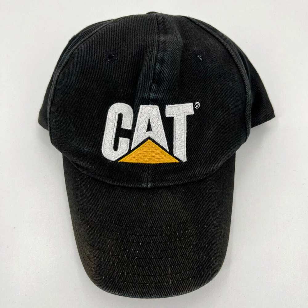 Vintage CAT Strapback Hat Adult One Size Black Ho… - image 1