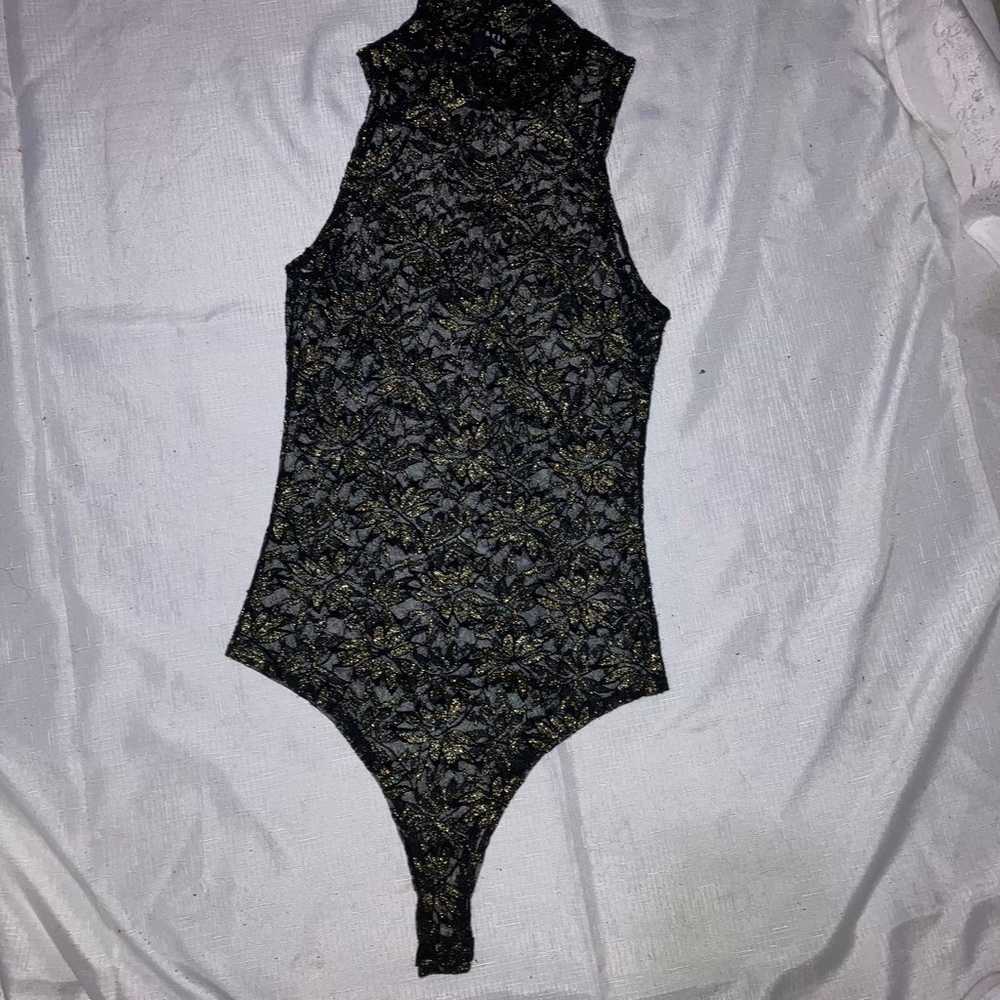 Vintage Aria Clothing y2k semi sheer lace body su… - image 1