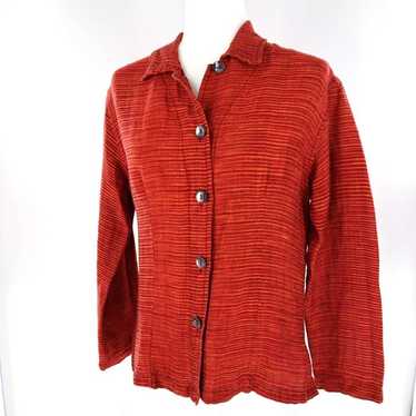 Chico's Womens Linen Button Down Shirt Vintage Bl… - image 1