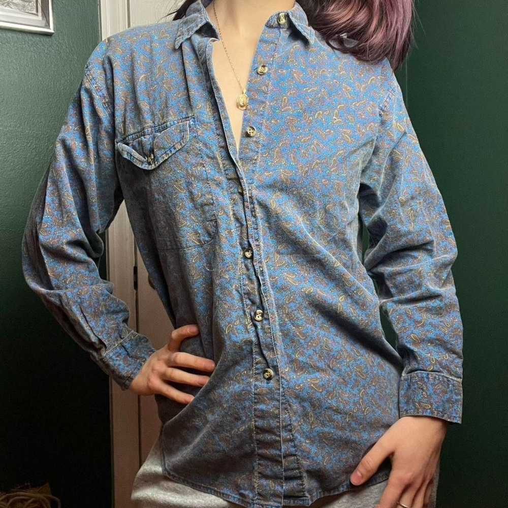 Vintage paisley button up top - image 1