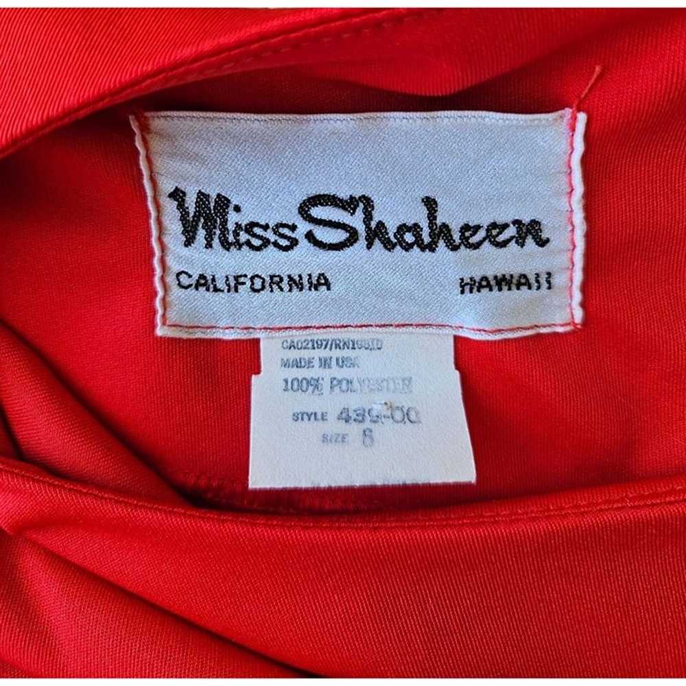 Vintage Miss Shaheen Bell Sleeve Polyester Top Re… - image 3