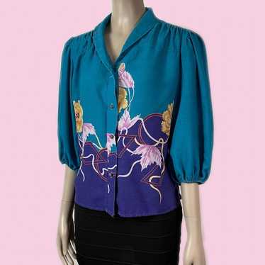 1980s Vintage Puff Sleeve Top - image 1