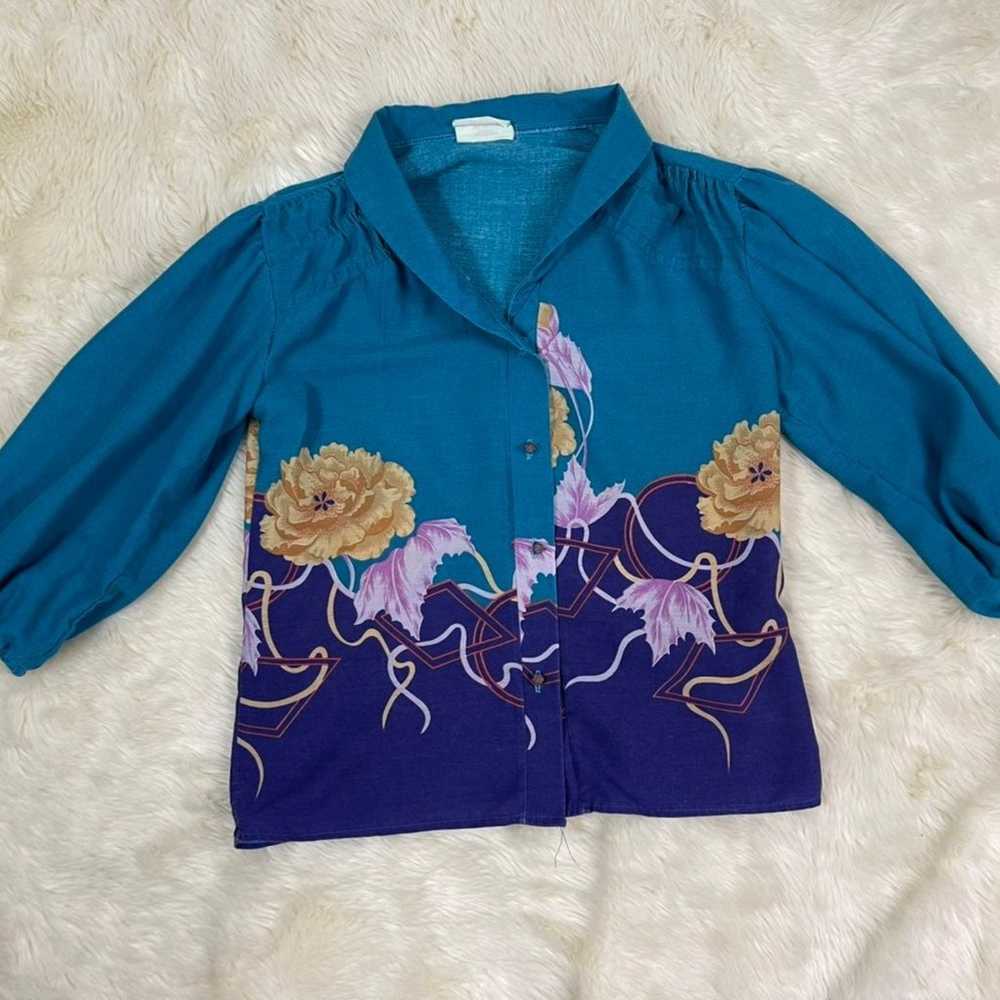 1980s Vintage Puff Sleeve Top - image 7