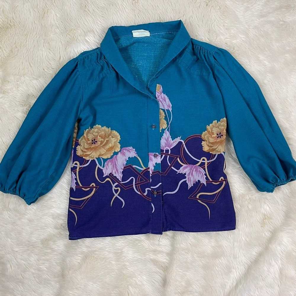 1980s Vintage Puff Sleeve Top - image 8