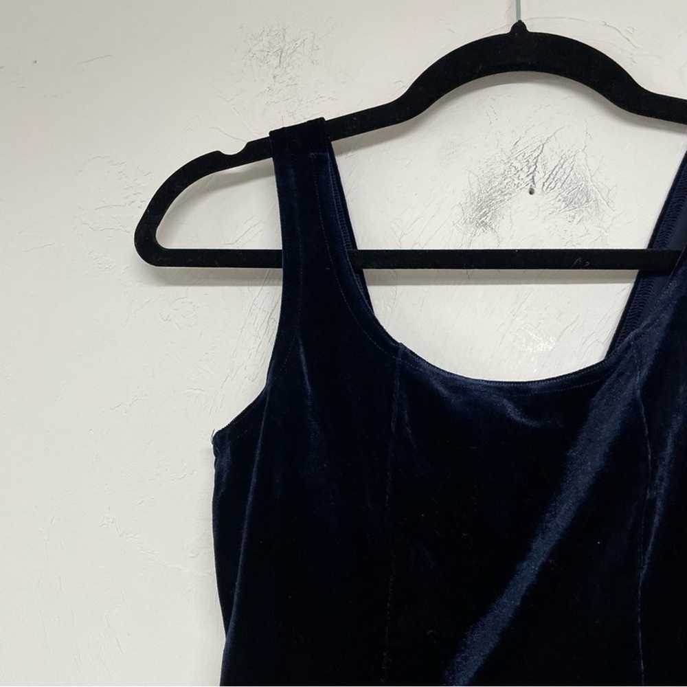 Vintage 1990s Blue Velvet Cropped Tank Top S - image 7