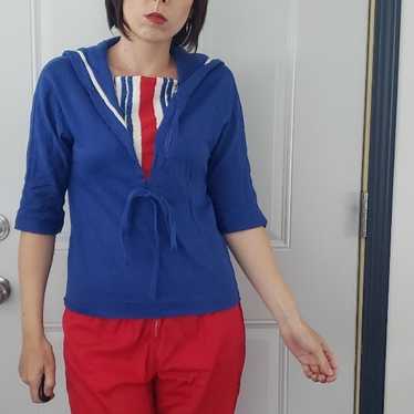 50s Red, White, and Blue Nautical Inspired Top - image 1