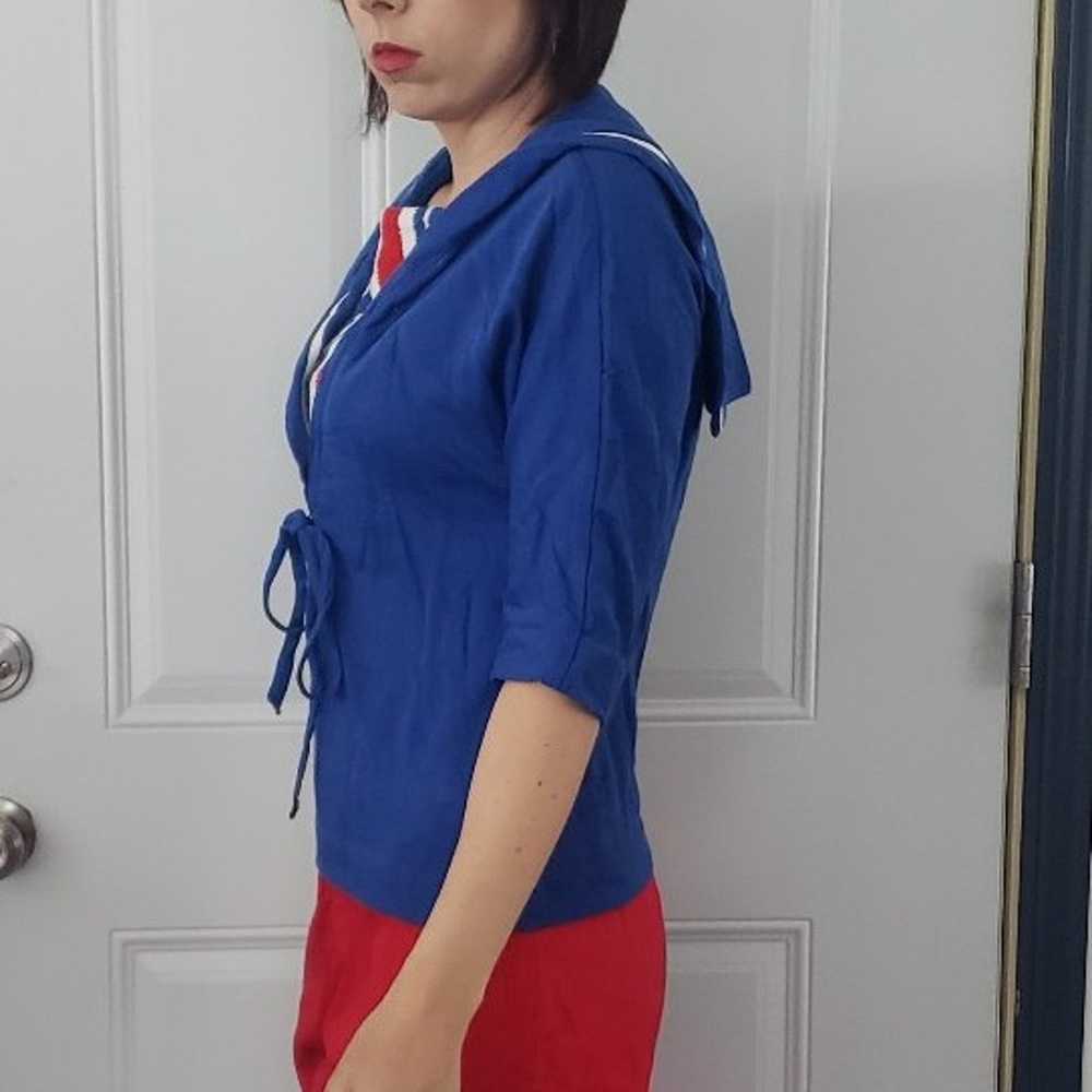 50s Red, White, and Blue Nautical Inspired Top - image 2