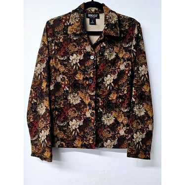 BRIGGS Vintage Earth Tones Long Sleeve Button-Up W