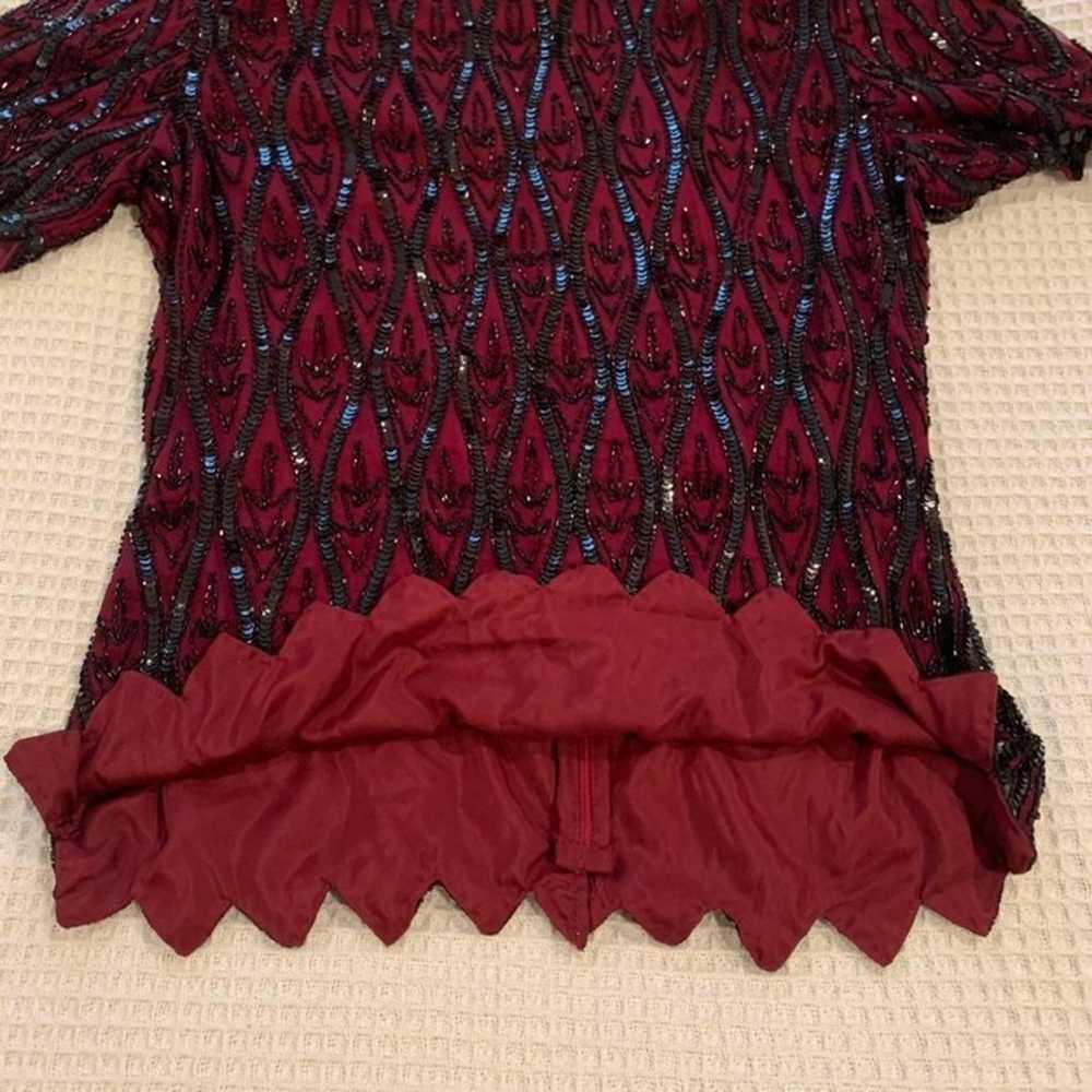 Vintage Stenay silk beaded shirt S - image 8