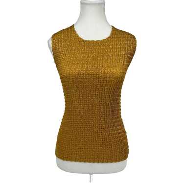 Vintage 90’s Nicola Popcorn Tank Top Shirt Gold S… - image 1