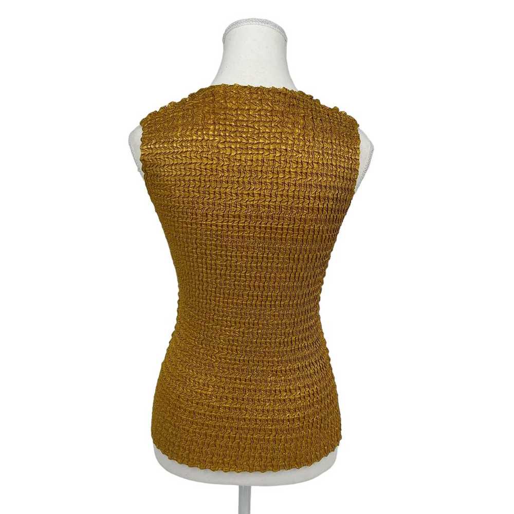 Vintage 90’s Nicola Popcorn Tank Top Shirt Gold S… - image 3