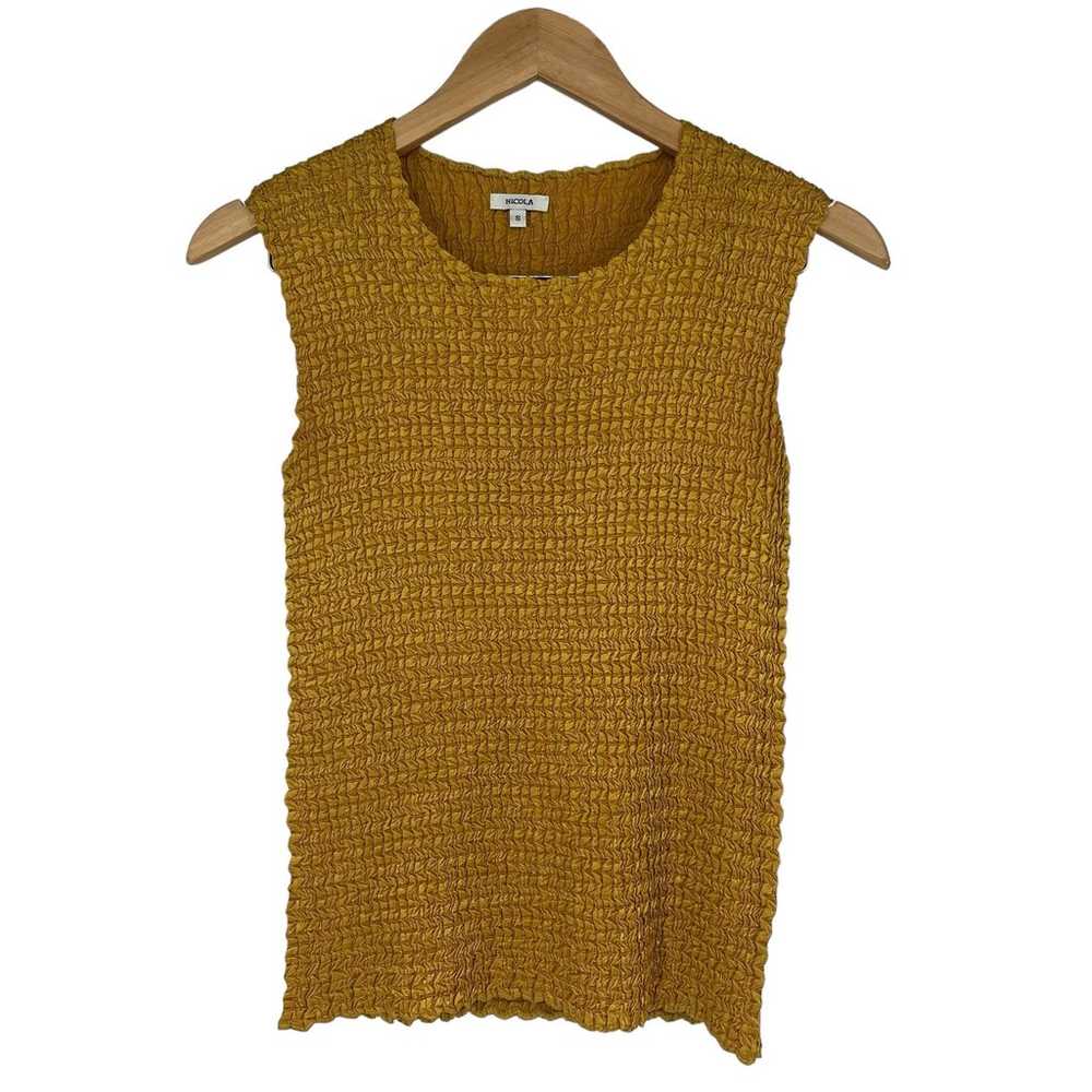 Vintage 90’s Nicola Popcorn Tank Top Shirt Gold S… - image 4