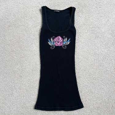 Vintage y2k graphic grunge rose print tank top - image 1