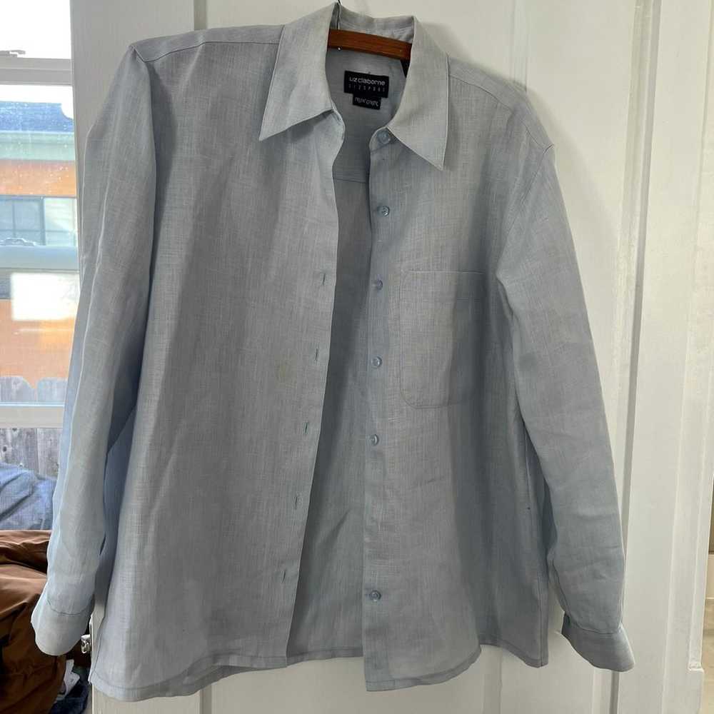 Vintage Liz Claiborne Linen Button Down Shirt - image 4