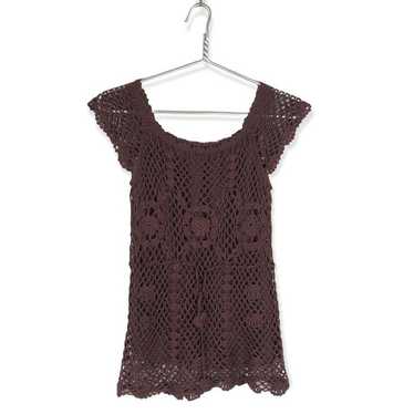 Robert outlet Rodriguez Tan Orange Crochet Short Sleeve Top M L