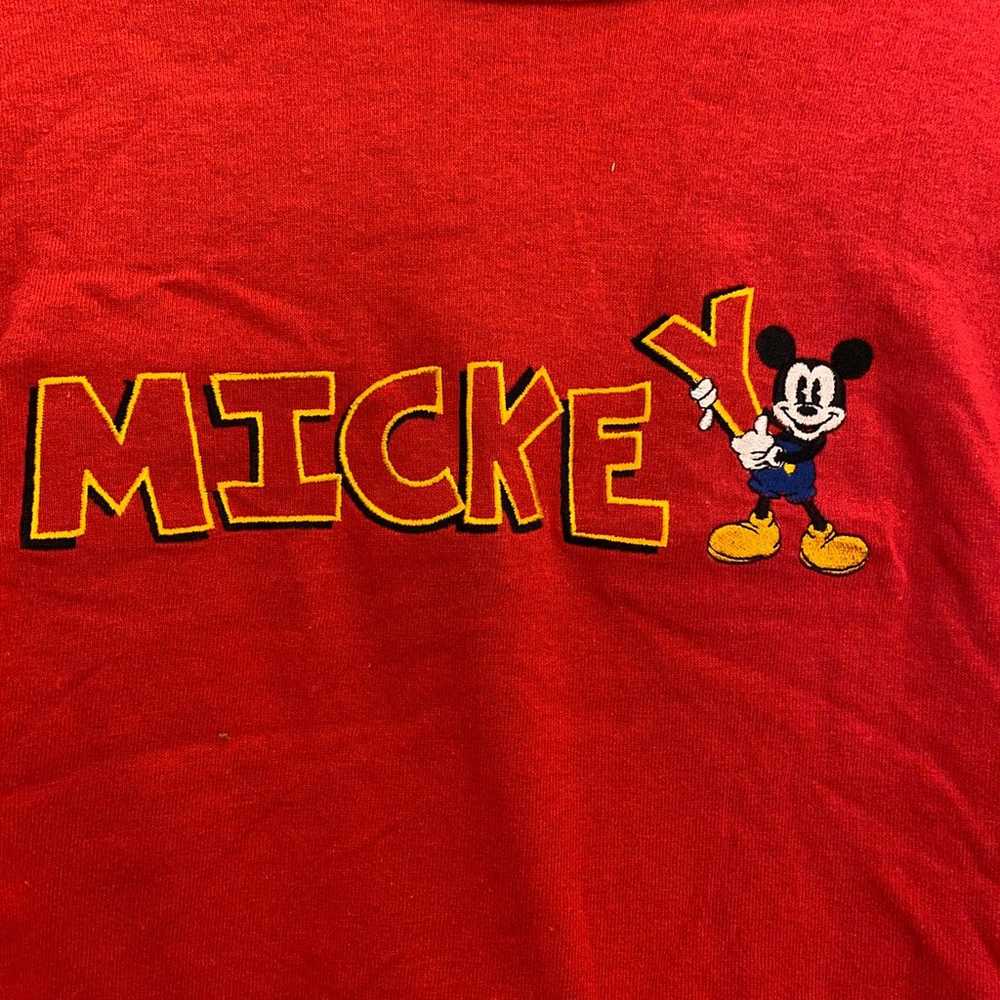 Vintage Disney Mickey crop top tshirt te - image 4