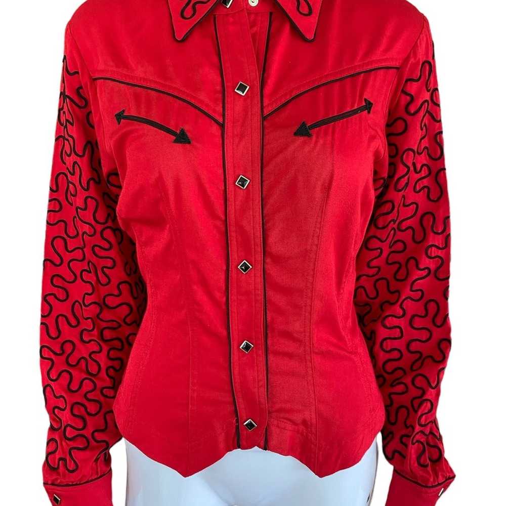 Vintage Hairston Roberson Ropa Red Embroidered Ro… - image 1