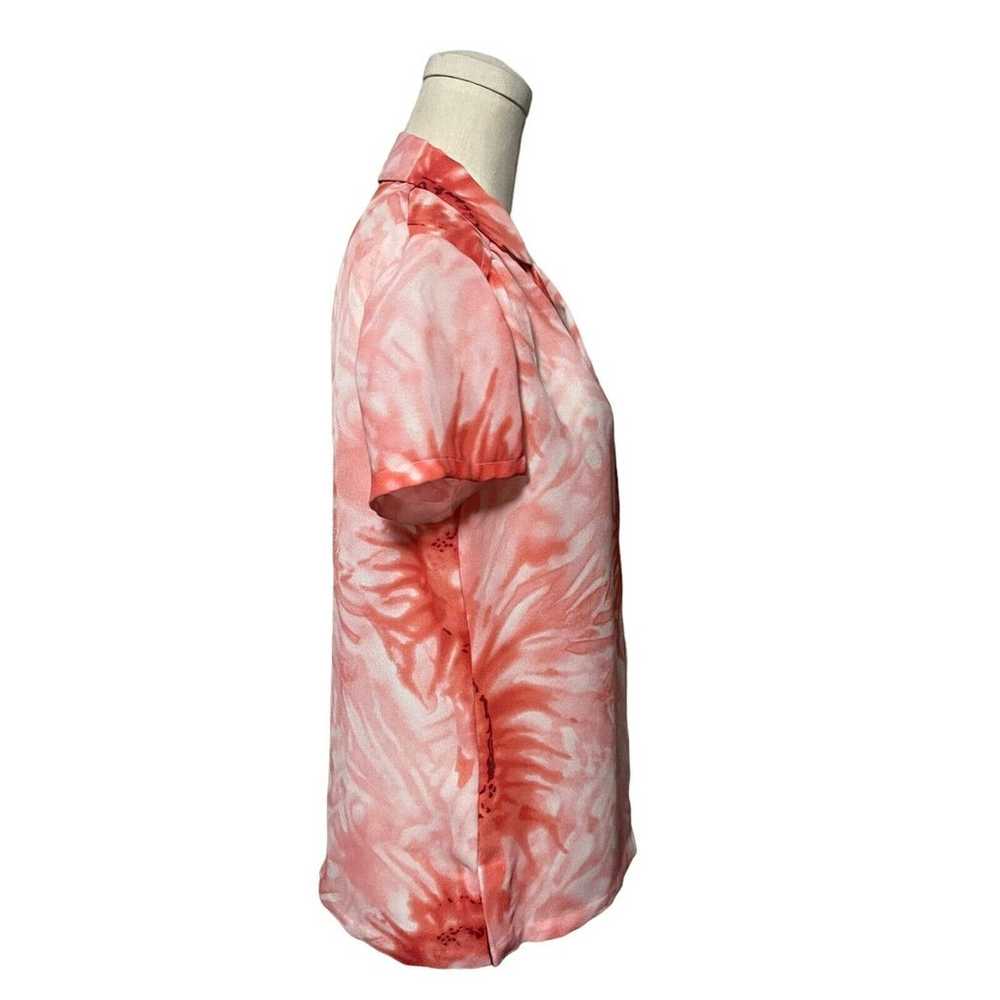 Vintage Pink Tie Dye Look Abstract Floral Sheer B… - image 3