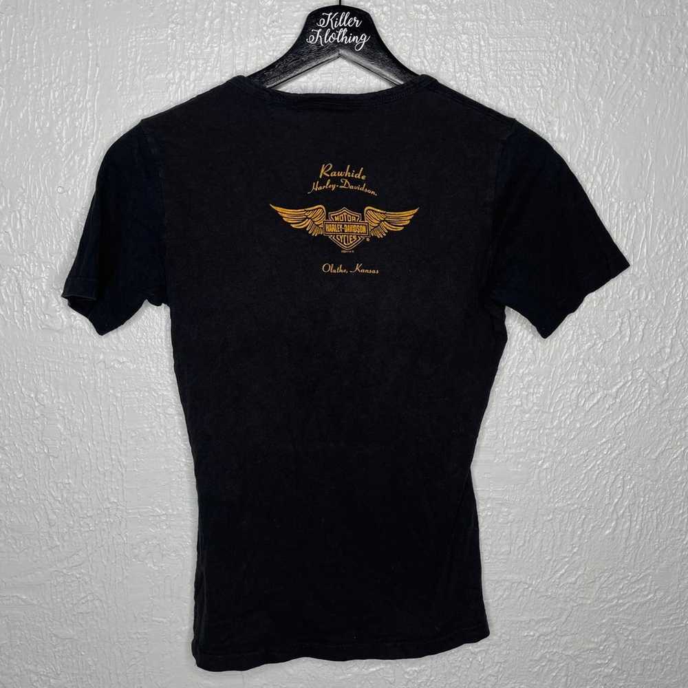 Vintage Y2K Harley Davidson V-Neck T-Shirt - image 2