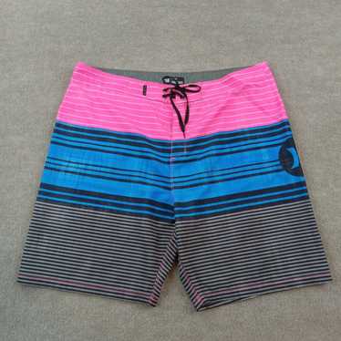 Hurley Hurley Board Shorts Men Size 38 Pink Blue … - image 1