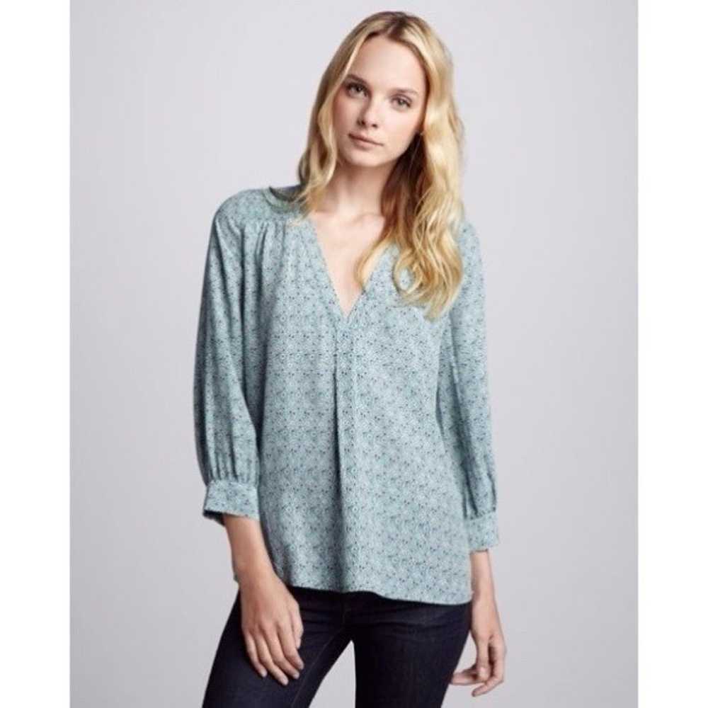 Joie Aceline Floral 100% Silk Blouse Top Small - image 1