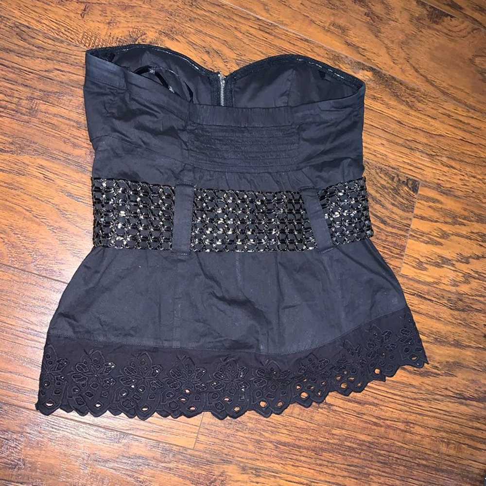 Vintage black corset belted top - image 7