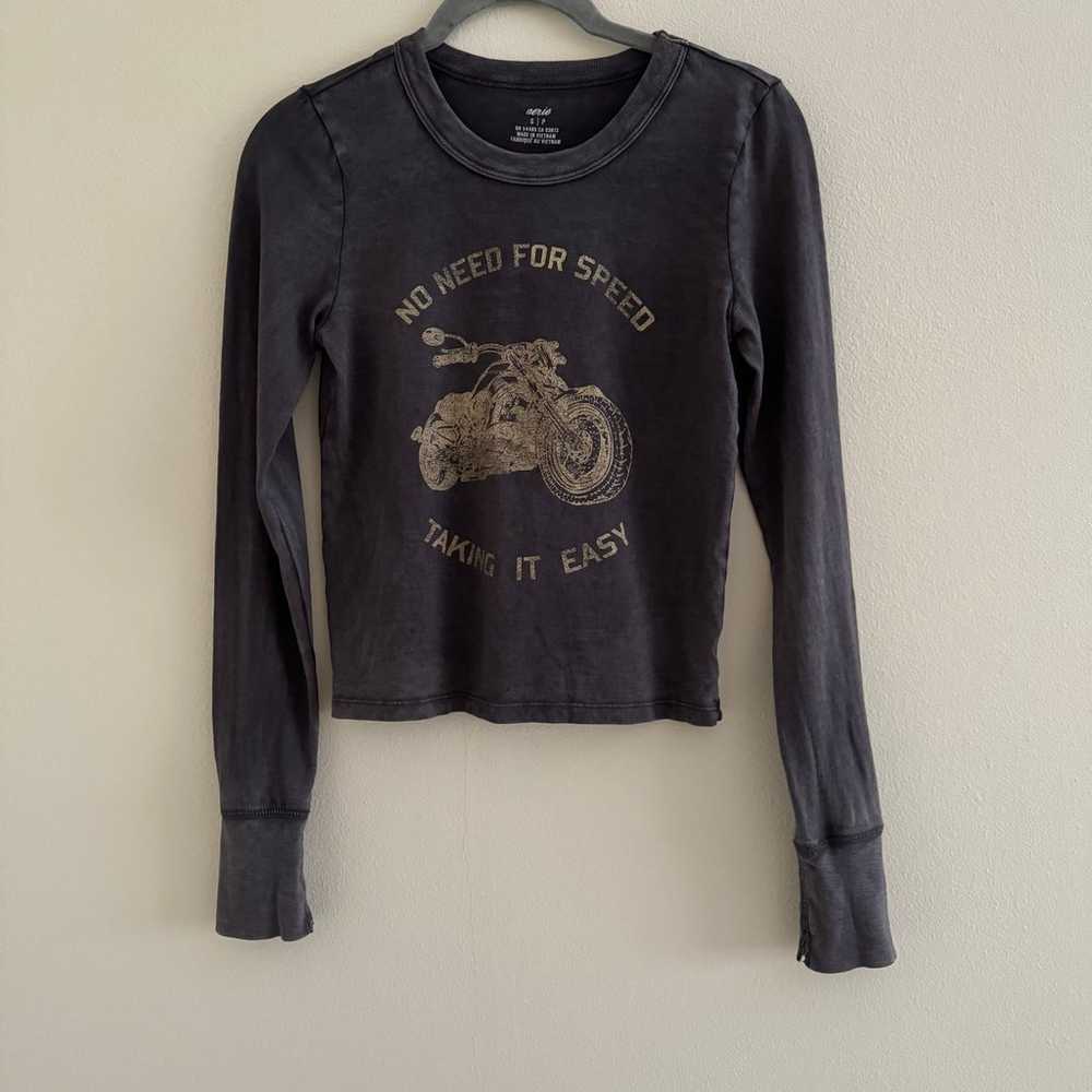 American Eagle Shirt | Aerie Gunmetal Grey Women’… - image 3