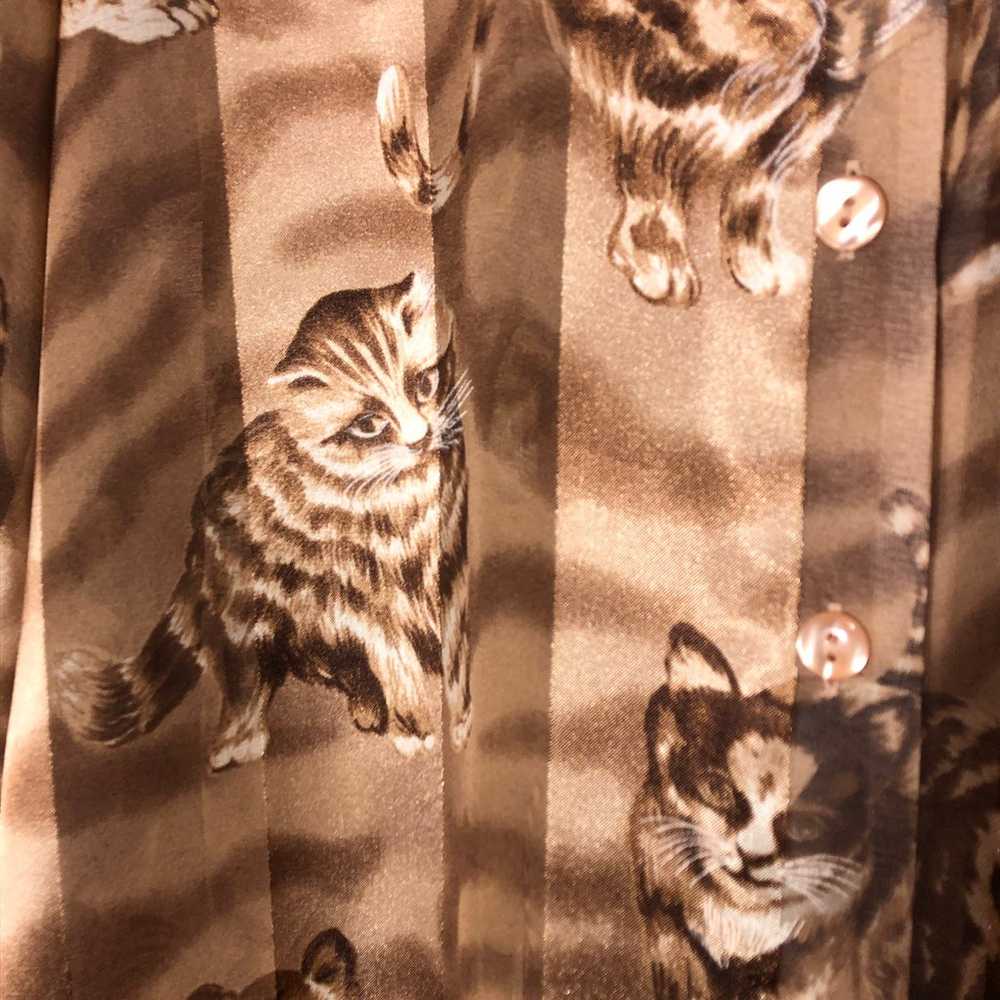 Bon Worth Sheer Cat Button Down Womens Size Small… - image 3