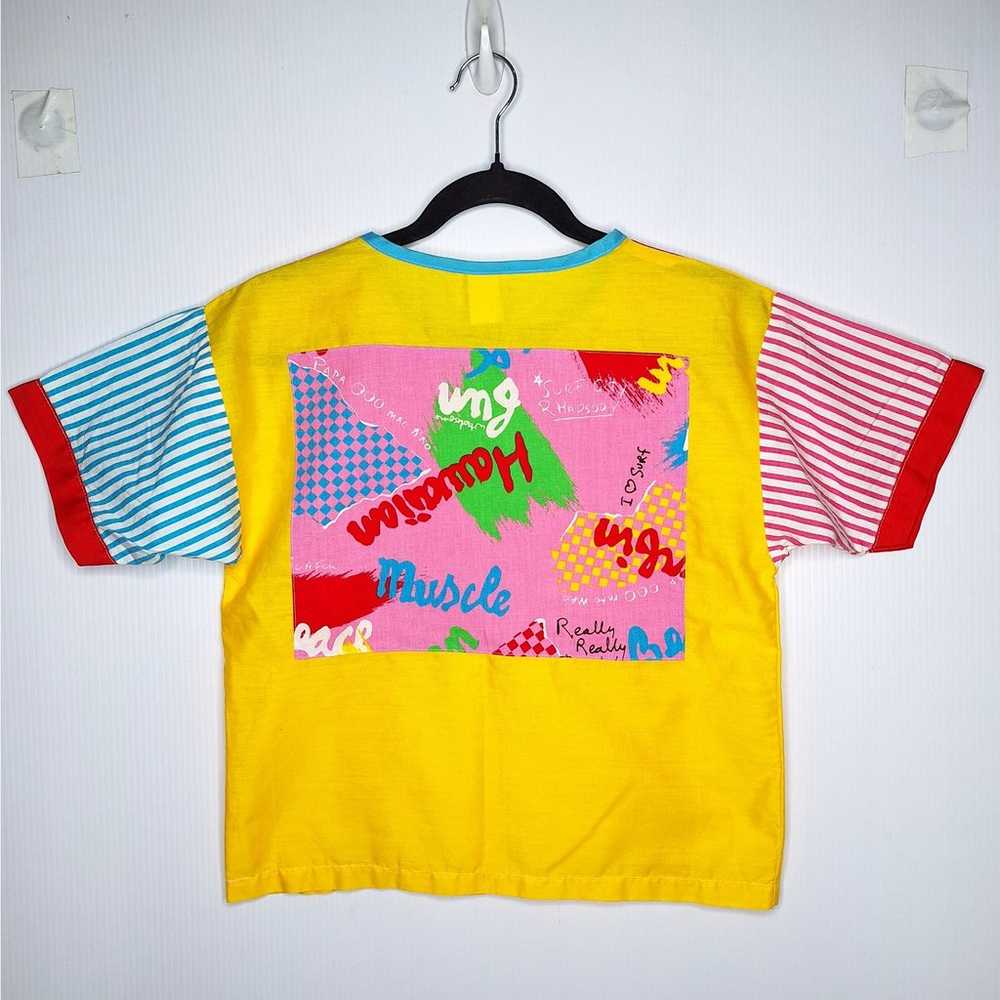 Vintage 80s Bright Ideas Top Small New Wave Surf … - image 11