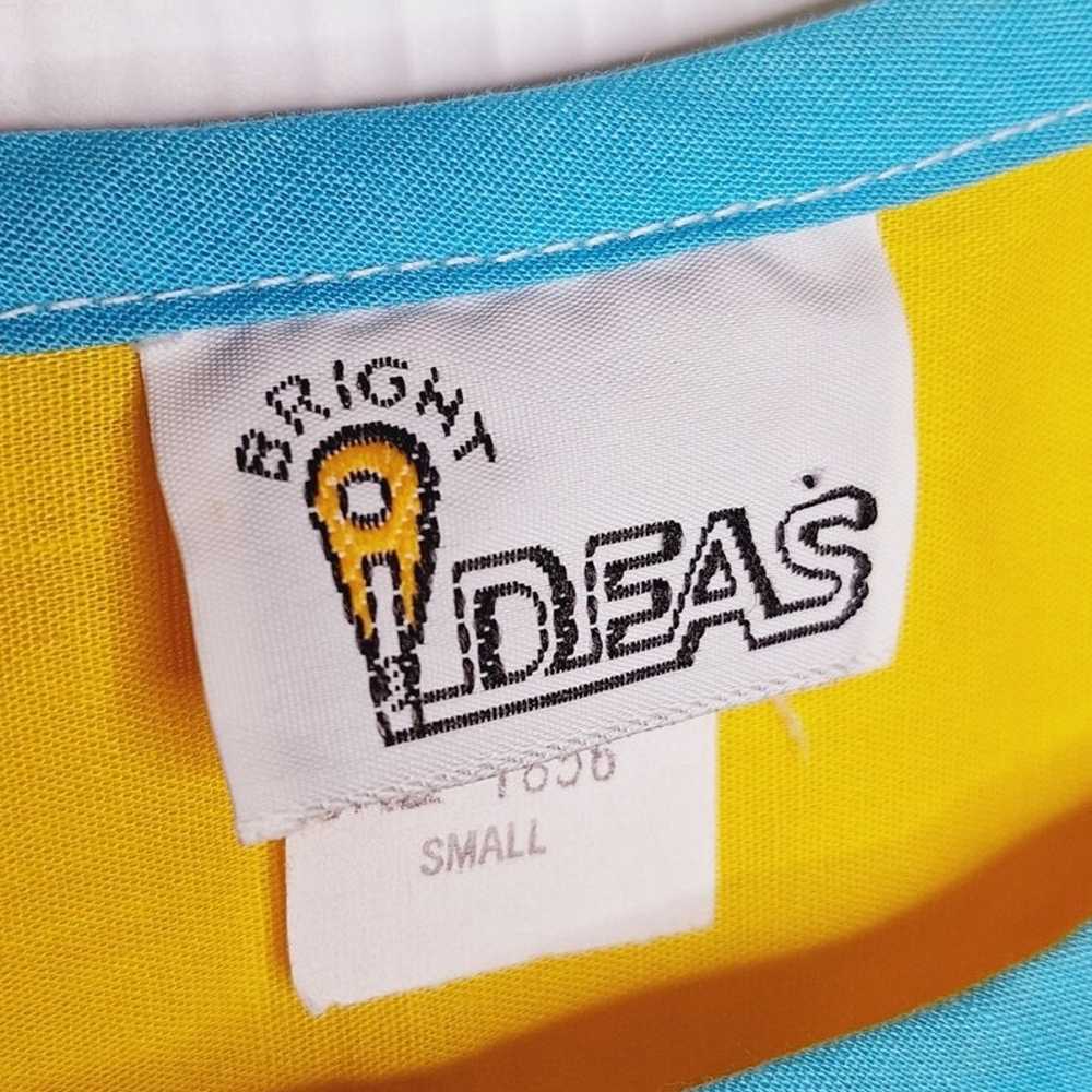 Vintage 80s Bright Ideas Top Small New Wave Surf … - image 5