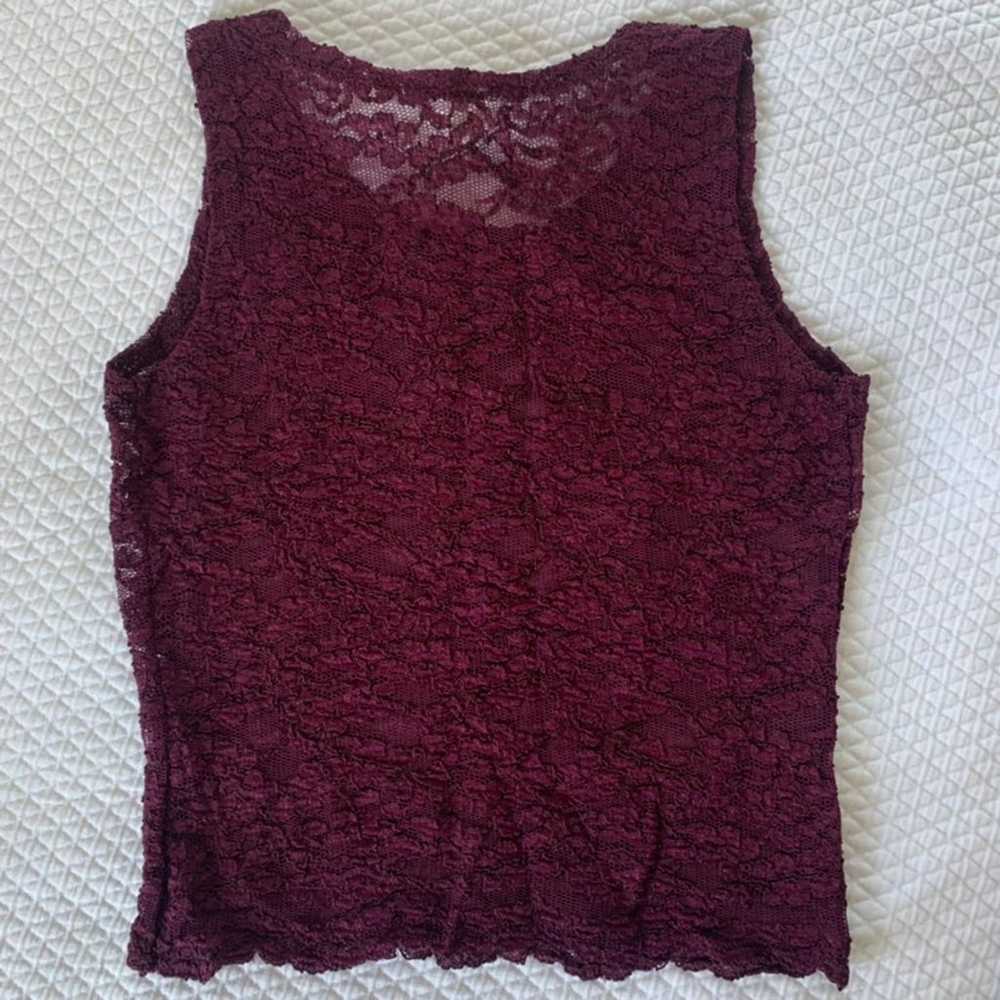 Vintage Victoria's Secret Stretch Lace Cropped Ta… - image 2