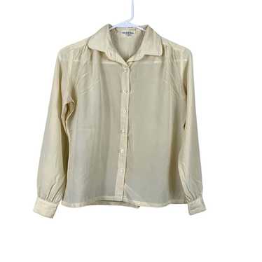 Vintage The Silk Farm Women’s Ivory 100% Silk Sem… - image 1