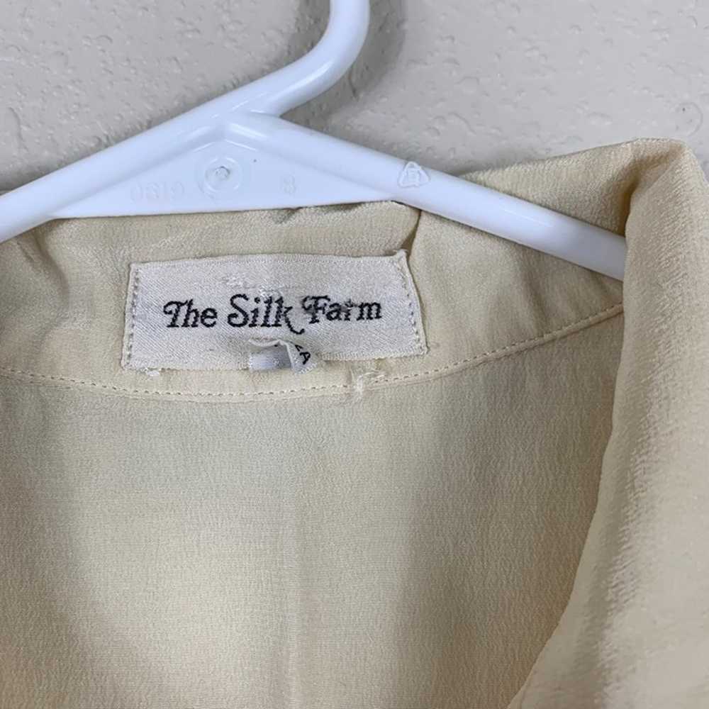 Vintage The Silk Farm Women’s Ivory 100% Silk Sem… - image 4