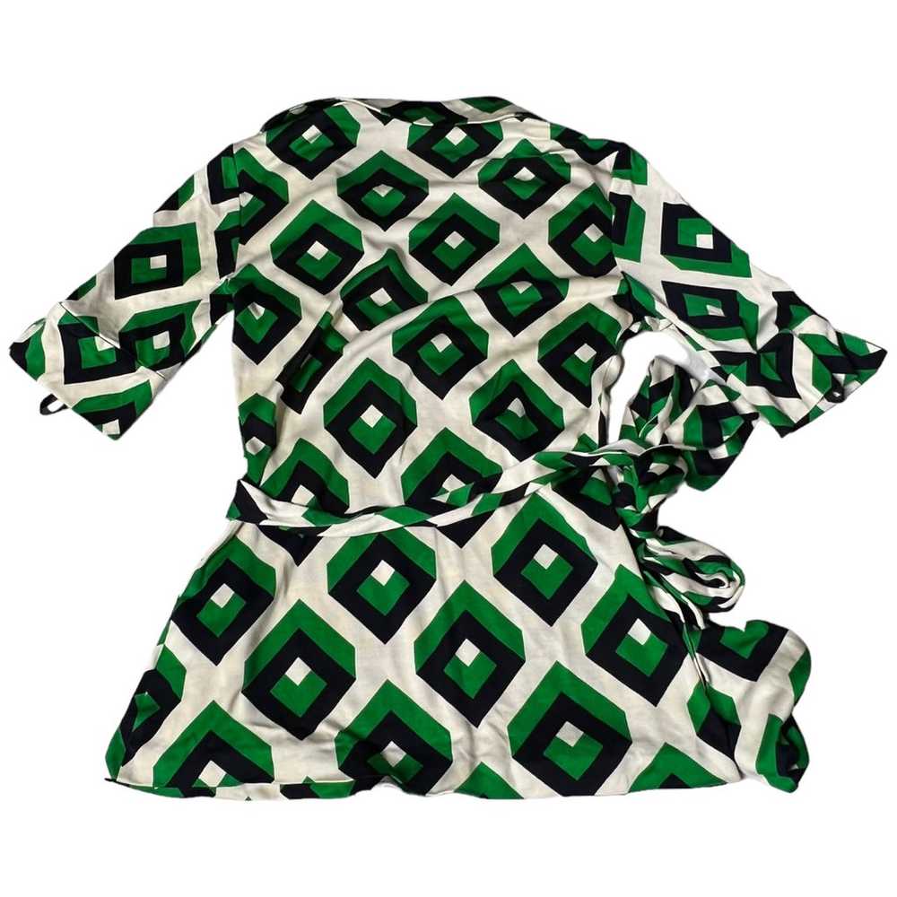 Diane Von Furstenberg Vintage Green Black Jill Wr… - image 5