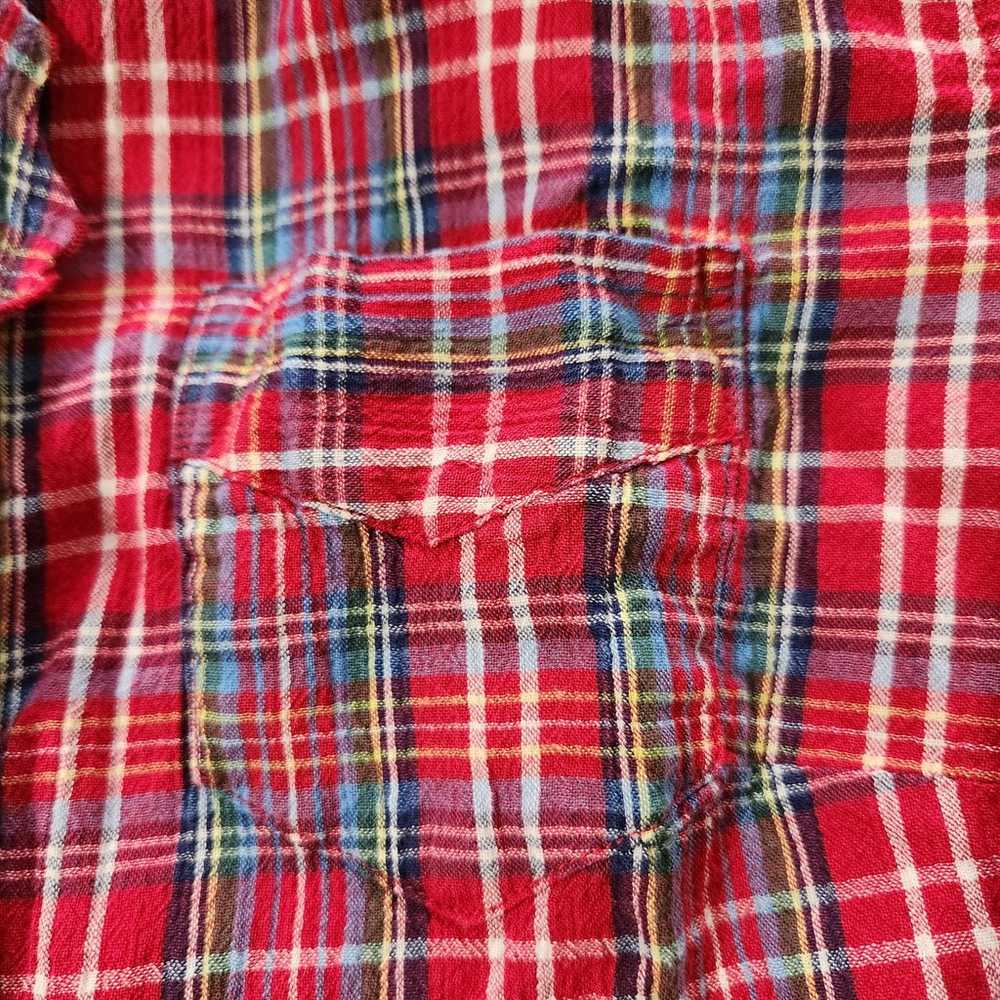 Abercrombie & Fitch Vintage Red Plaid Snap Close … - image 4