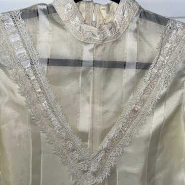 Vintage circa 1972 cream blouse - image 1